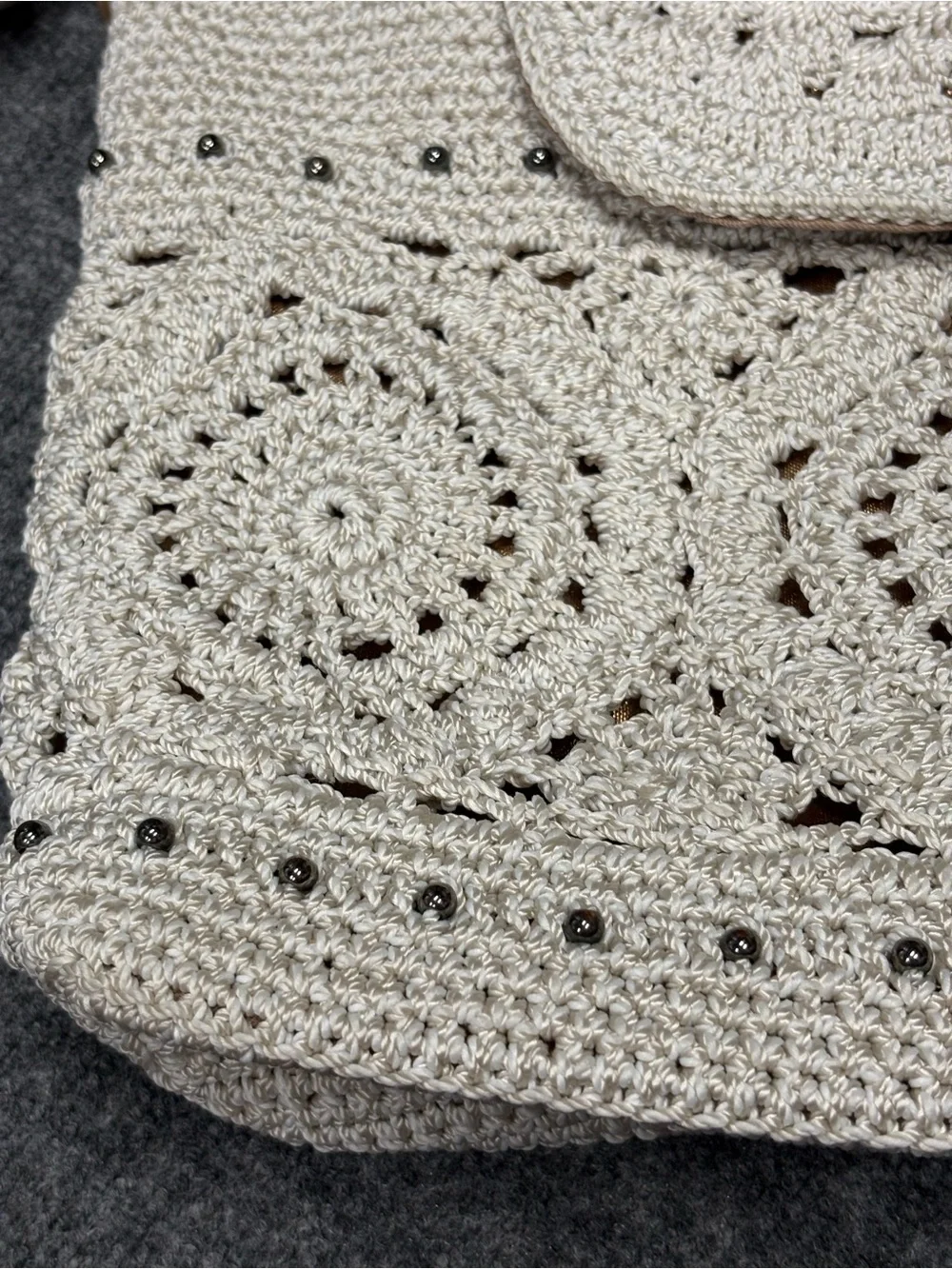 The Sak Cream Hand Crochet Backpack with Removable Strap
